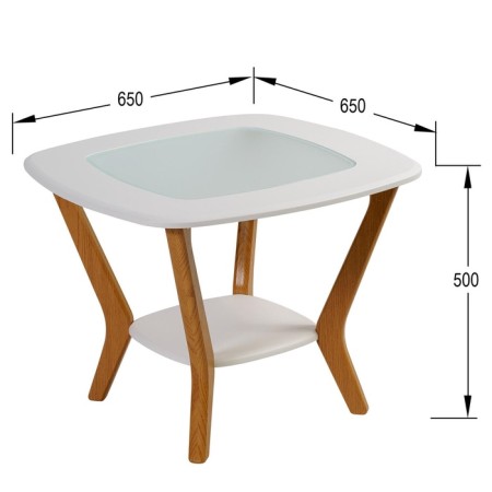 Journal table "Melbourne", 650 × 650 × 500 mm, white color-3