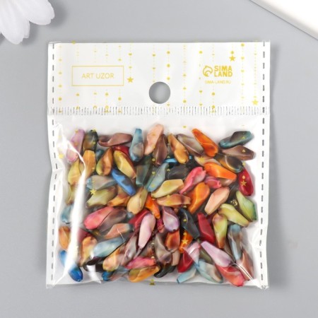 Beads for creativity plastic under the stone "Natural form" mix set 15 grams 0.5x0.5x1.3 cm-3