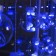 Garland "fringe" 2.4 × 0.7 m with nozzles "balls", ip20, transparent thread, 108 LED, glow blue, 8 modes, 220 V
