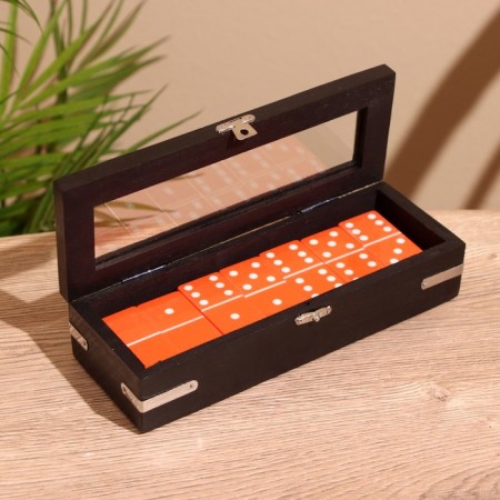 Hand game "Domino" in a casket 20x7x4 cm, a tree shisham-2