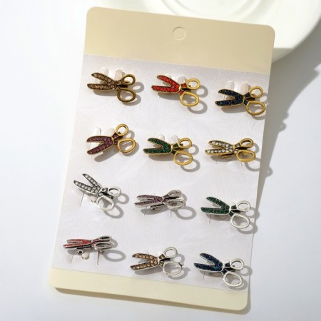 Brooch "Scissors", color mix (indivisible packing 12 pcs., Price per pc.)-1