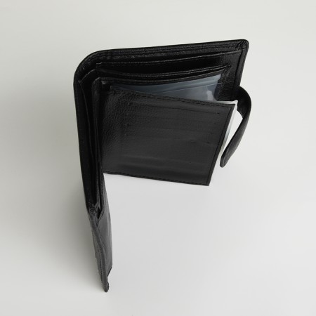 Male purse on magnet 3 in 1, department for auto documents, passports, black color-4