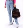 School backpack textile with lacing, black color