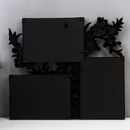 Photo frame plastic in 3 photos 10x15 cm "Blooming cherry" gold 33x29 cm-2