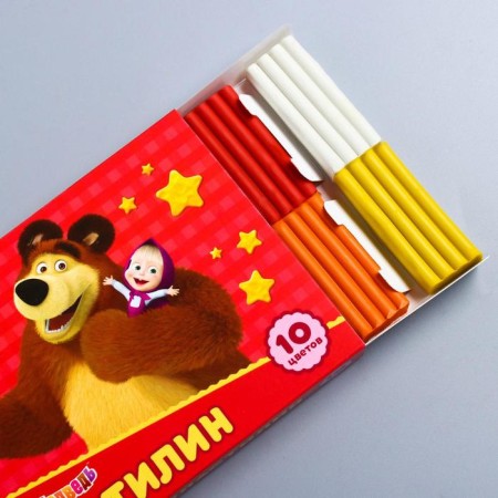 Plasticine Masha and the bear, 10 colors, 150 g-3