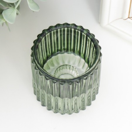 Glass of glass per 1 candle "Dolly" d-2.5 cm, 4 cm green 6x5x5 cm-2