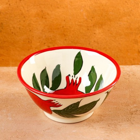 Rishtan ceramics "Granat", 18 cm, large, multi -colored