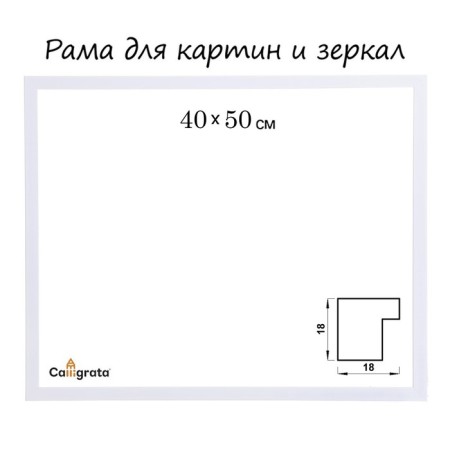 Frame for paintings (mirrors) 40 x 50 x 1.8 cm, plastic, calligrata 6418, white