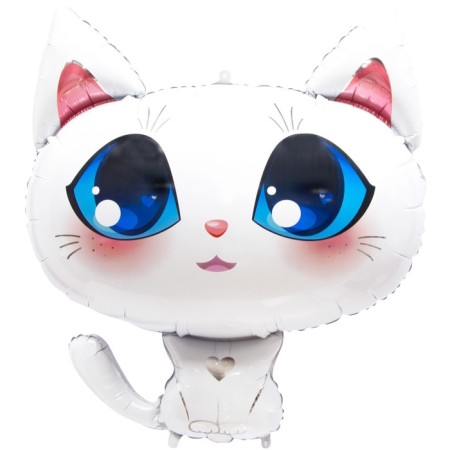 Foil ball 32 ’’ “white kitten”, figure, 1 pc.