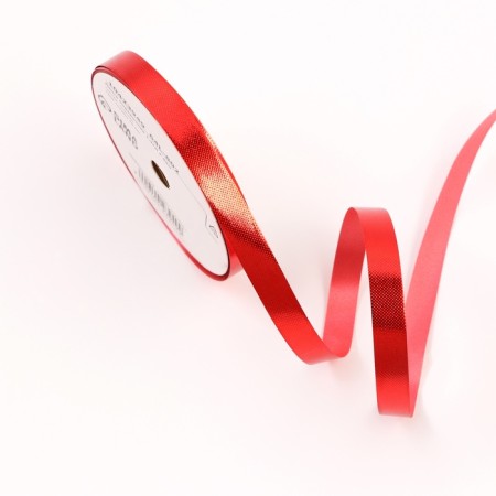 Plastic tape "Metal", 1.2cm x 45m, red-1