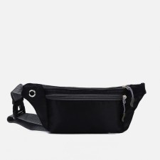 Lightning waist bag, outer pocket, USB connector, black color