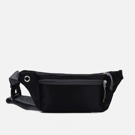 Lightning waist bag, outer pocket, USB connector, black color