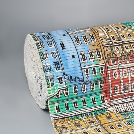 Bathroom mat "Cities", width 80 cm, roll 15 m-1