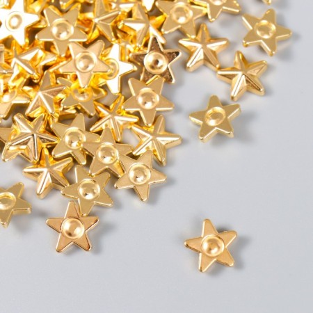 Decor for creativity plastic "Stars" gold set of 100 pcs 1x1 cm-1