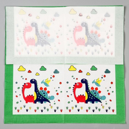 Paper napkins "Dear dinosaurians", in a set of 20 pcs.-2