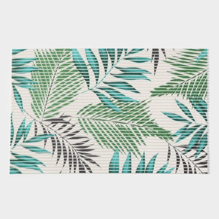 Palm branch rug for the house, 40 × 65 cm, green color-6