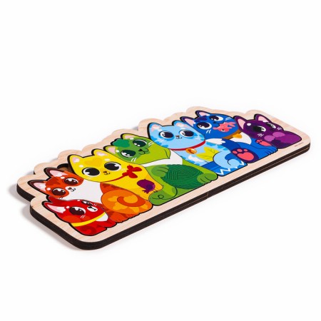 Wooden puzzle for children "cats"-2