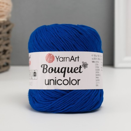 Yarn "Bouquet Unicolor" 100% cotton 200m/100g (3222 cornflower)