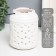 Ceramics candlestick for 1 candle "Lantern. Rombs" White 9x9x12 cm