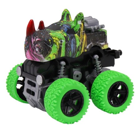 Friction Funky Toys "rhino", 4x4, springs, green color