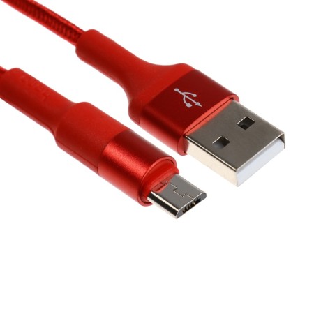 Hoco X26 cable, micro USB - USB, 2 A, 1 m, data transfer, nylon braid, red-3