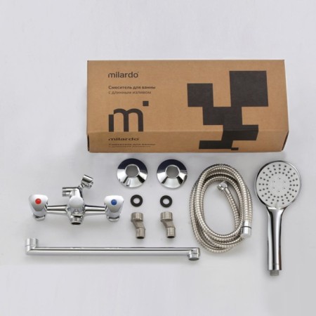MILARDO TRISBL2M10 bath mixer, pour 324 mm, chrome-3