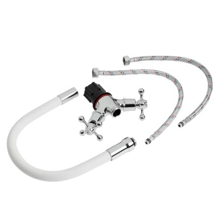 Kitchen mixer Zein Z2103, two -wound, silicone spout, white/chromium-6