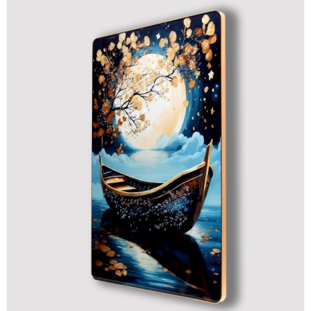 Acrylic painting "Boat under the Moon" 60x39.5 cm-1