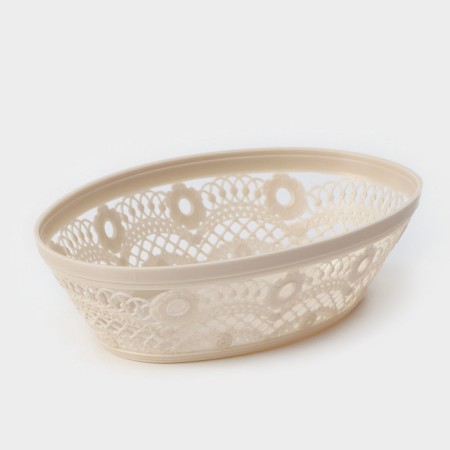 Vase for bread and fruits "lace", brown color