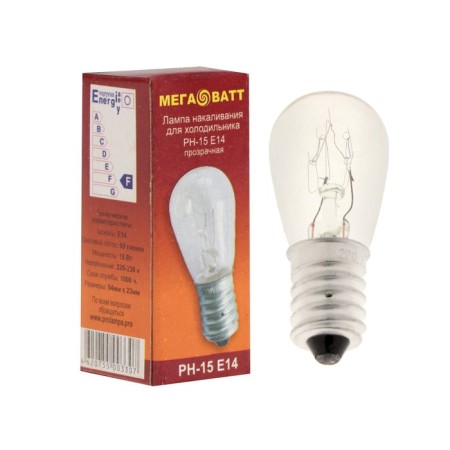 Incandescent lamp for the refrigerator Megavatt, RN-15, E14