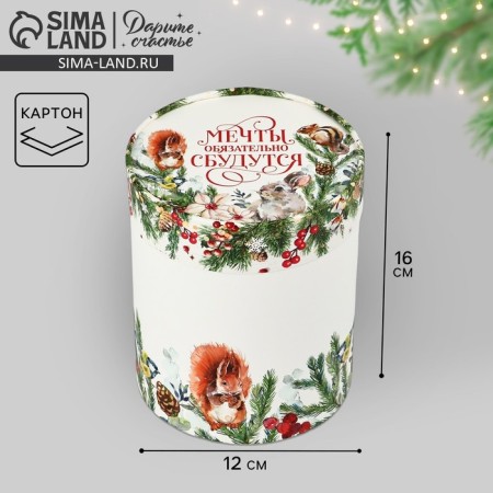 Box Gift round "Dreams", 12 x 16 cm, New Year