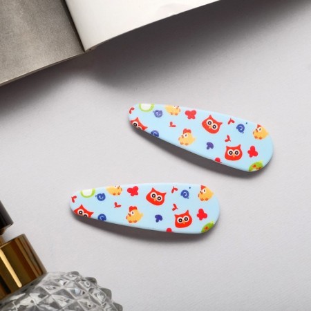 Invisibility for hair "Spark" (set 2 pcs) owls, 5 cm-1