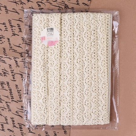 Knitted lace, 20 mm × 10 ± 1 m, beige color-3