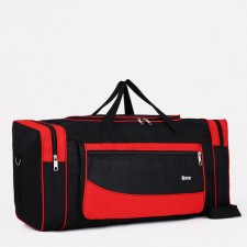 Road bag, 3 parts on lightning, external pocket, long belt, black/red color