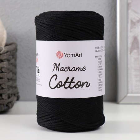 Yarn "Macrame Cotton" 20% polyester, 80% cotton 225m/250g (750 black)