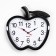 Wall clock, series: kitchen, "apple", discrete move, d-26 cm, aa, black