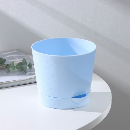 Pot for flowers with basal watering “Alliance”, 1 L, D = 13 cm, h = 12 cm, blue color-1