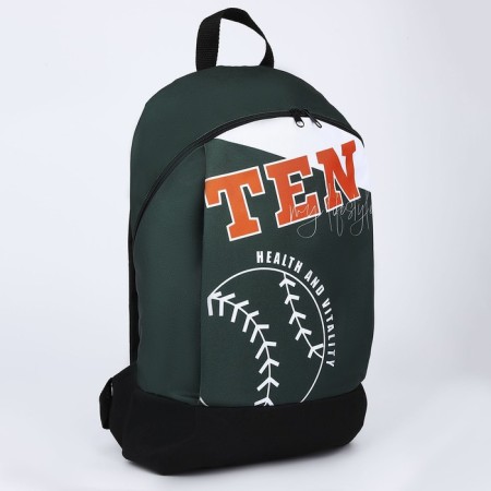 Backpack school Textile Tennis, 46x30x10 cm, vertical pocket, green color-1