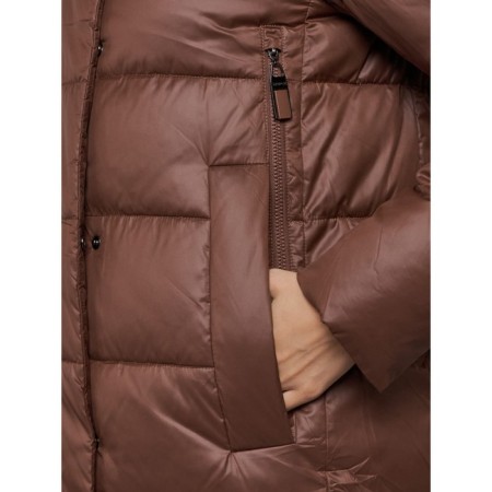 Coat insulated winter female, size 48, color dark brown-10