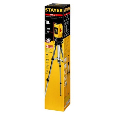 Laser Laser Stayer 34960-1, 2 rays, 10 m, ± 4 °, ± 0.5 mm/m, 5/8 "-3