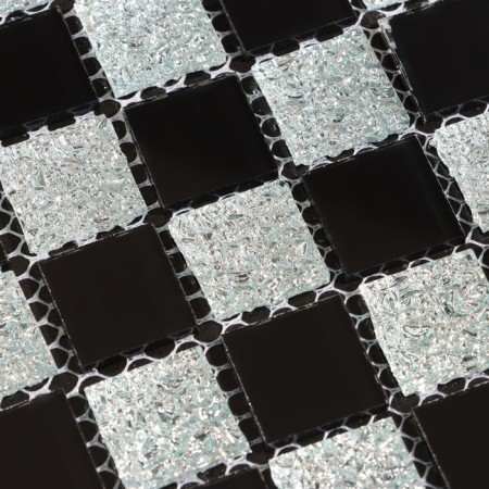 Self-adhesive panel 30*30cm mosaic cage black and white-1