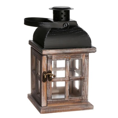 Summary tree for 1 candle "Lantern - windows" aged white 22x11.5x11.5 cm-4