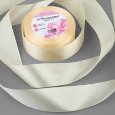 Satin tape, 40 mm × 23 ± 1 m, cream color # 64