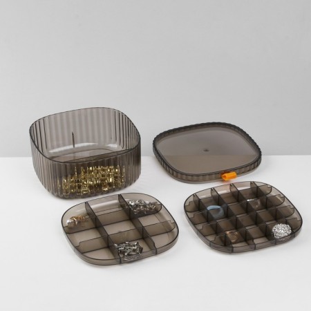 Organizer for storage of decorations "Leo" level 3, 32 cells, 15 × 15 × 7.5 cm, brown color-6