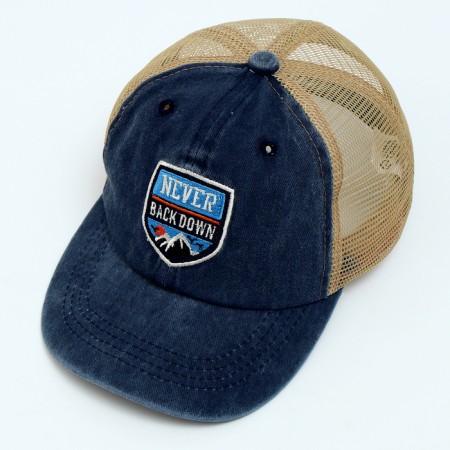 Baby cap for a boy with a Never, jeans, rr, 52-54 5-7 years-3