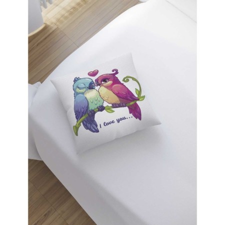 Decorative pillowcase "Birds in love", on lightning, size 45x45 cm-1