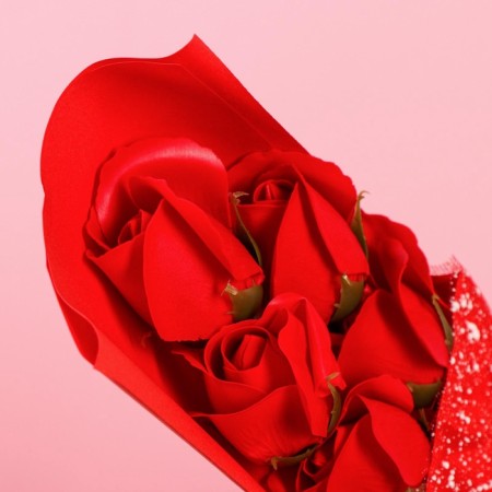 Bouquet of soap roses, red-5