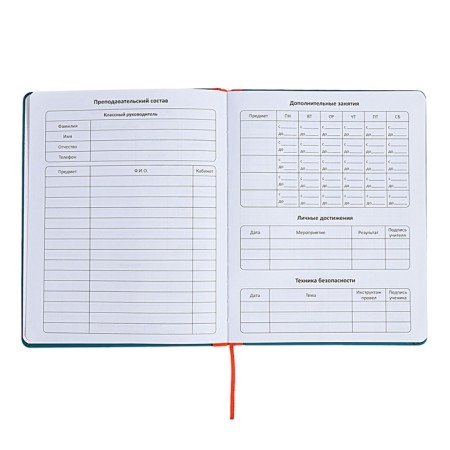 Universal diary for grades 1-11 Excellent, solid cover of artificial leather, silkography, lies, 48 ​​sheets, sea wave-4