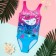 Kaptan swimsuit "Underwater World", height 98-104 (30) Pink/blue