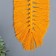 Panel wall -mounted macrame "leaf" yellow 30x15 cm